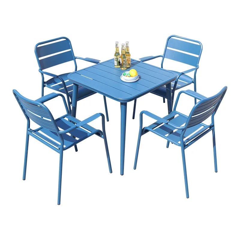 

color courtyard milk tea shop coffee outdoor garden table and chairs sun protection sun protection dining chairs