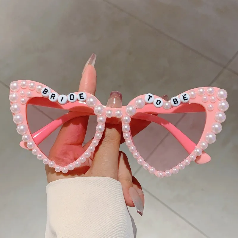 جديد الحب مطعمة اللؤلؤ العروس توب شخصية أزياء النظارات الشمسية الزفاف إكسسوارات الشعر صور النظارات الشمسية