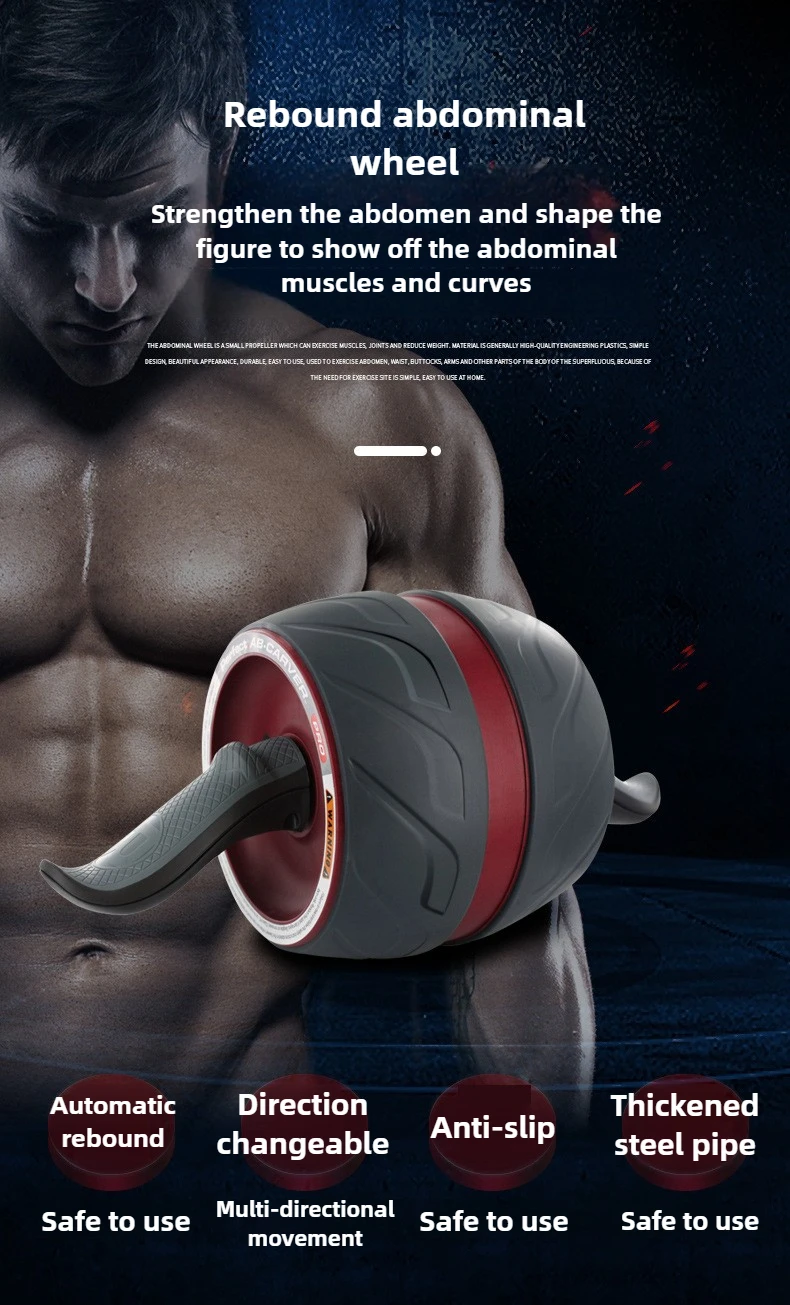 

1pc Single-wheel Mute Abdominal Wheel Household Exercise Body-building Rubber Roller Abdominal Muscle Wheel Abdominal Device