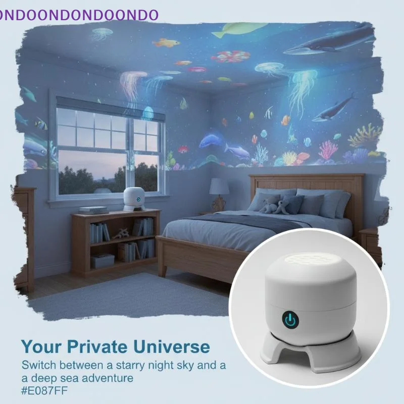LED Starry Sky Ocean Projection Light 360° Rotatable USB Powered Dimmable Ambient Lamp for Bedroom Living Room Decor