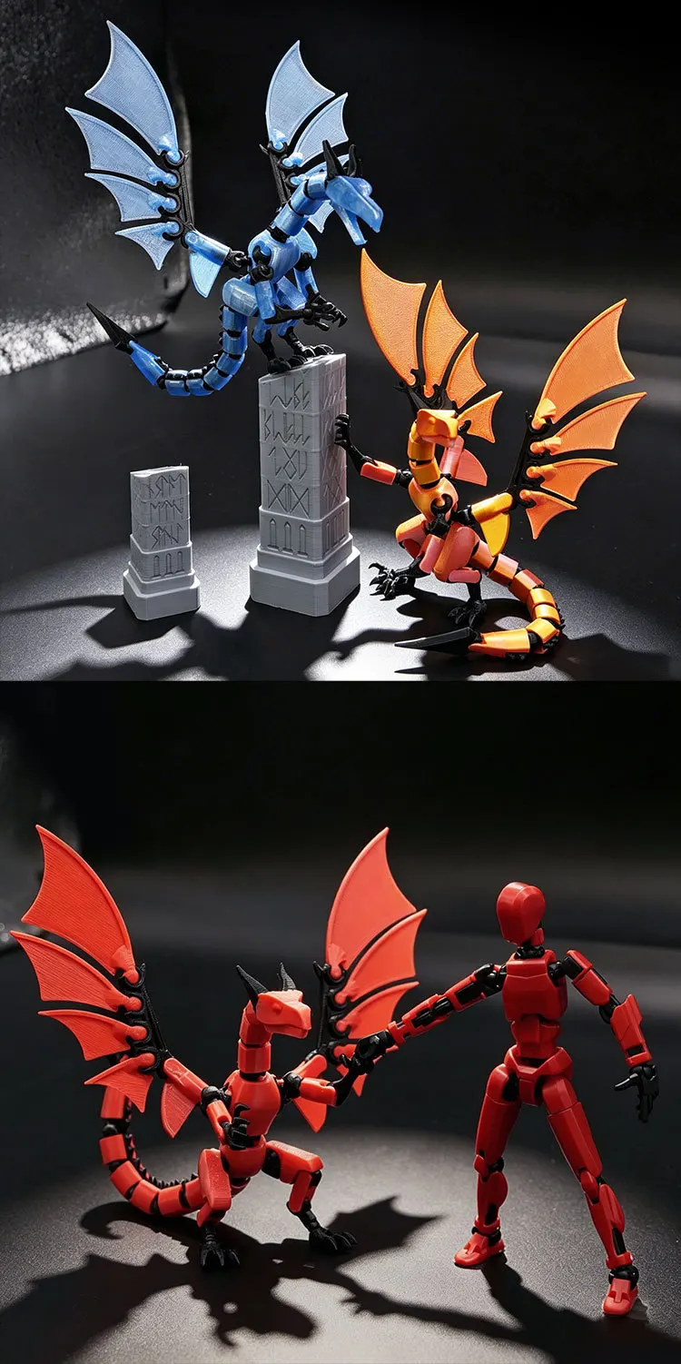 Dummy 13 Fliegender Drache Actionfigur 3D-Gedruckt Mehrfach Gelenkig Beweglich DIY Artikulierter Drachen-Roboter Figur Schreibtisch-Dekoration – Detail 5