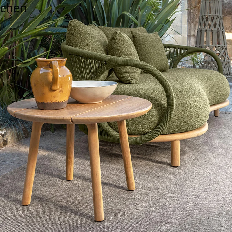 outdoor combination outdoor single rattan table and chair courtyard garden villa open-air villa hotel furniture