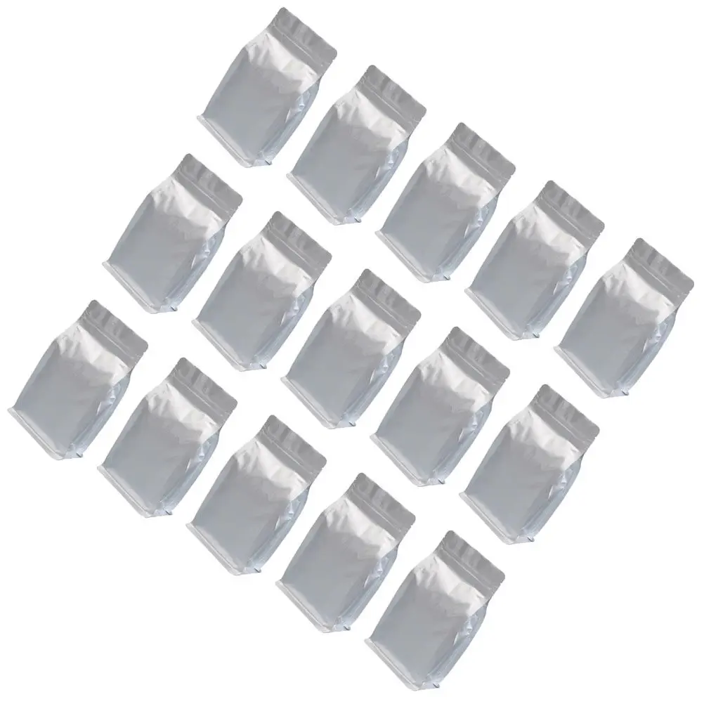 20pcs Stand Up Self Seal Bag 24X14X6Cm Sealed Silver Aluminum Foil Snack Packaging Pouch For Tea Coffee Beans Nuts - view 3