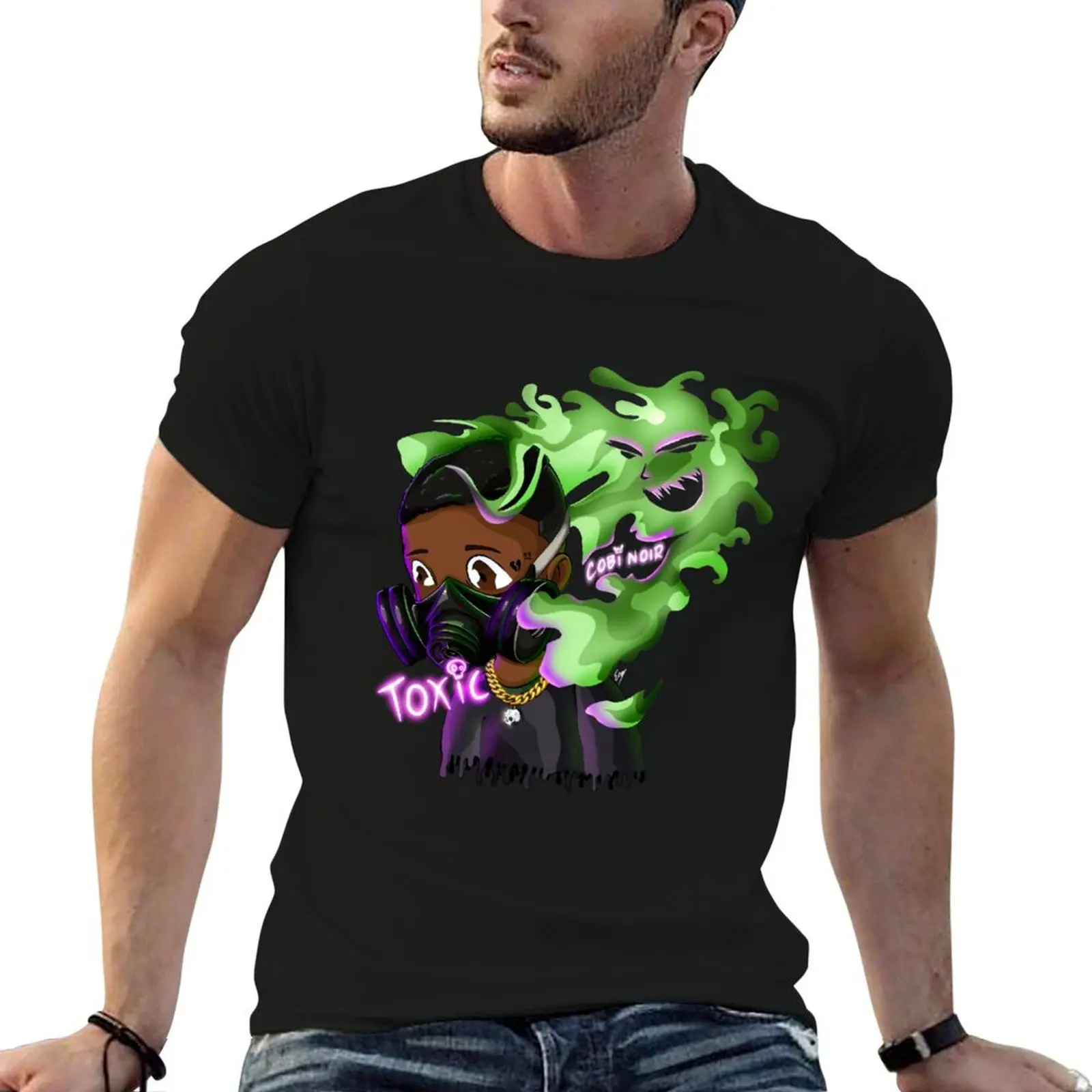 Camiseta Toxic - Cobi Noir Album Artwork (sin fondo), camiseta informal para hombre, camisetas gráficas vintage para hombre