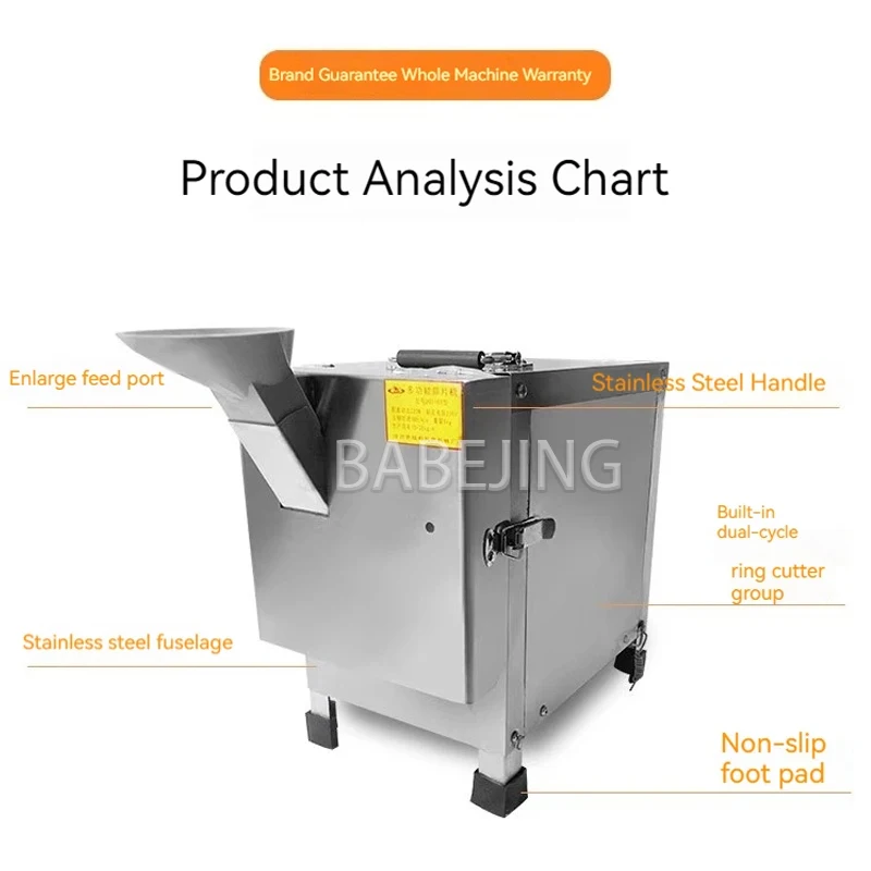 BABEJING Großhandel elektrischer Knoblauchschneider, Küchenzubehör, Zwiebelschneider aus Edelstahl