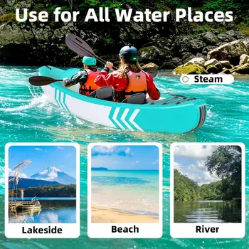 成人1/2人充氣式獨木舟,高強度PVC材質,拉絲底面,輕巧、便攜、耐用雙人皮艇 8 最佳銷售 雙人充氣獨木舟 - №8