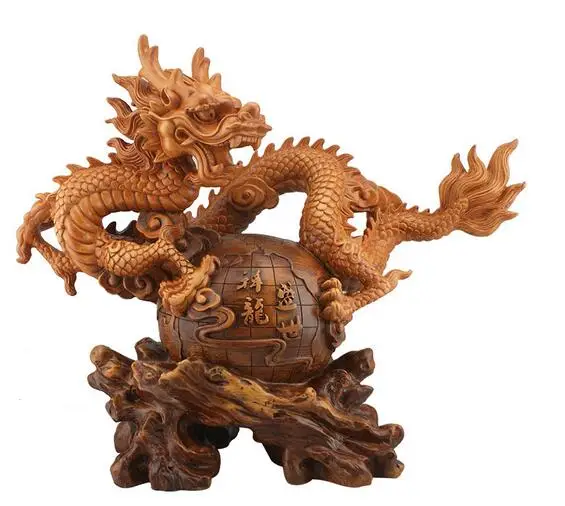 

Creative wood grain Xianglong ornaments resin Dragon crafts home living room office accessories housewarming opening gifts