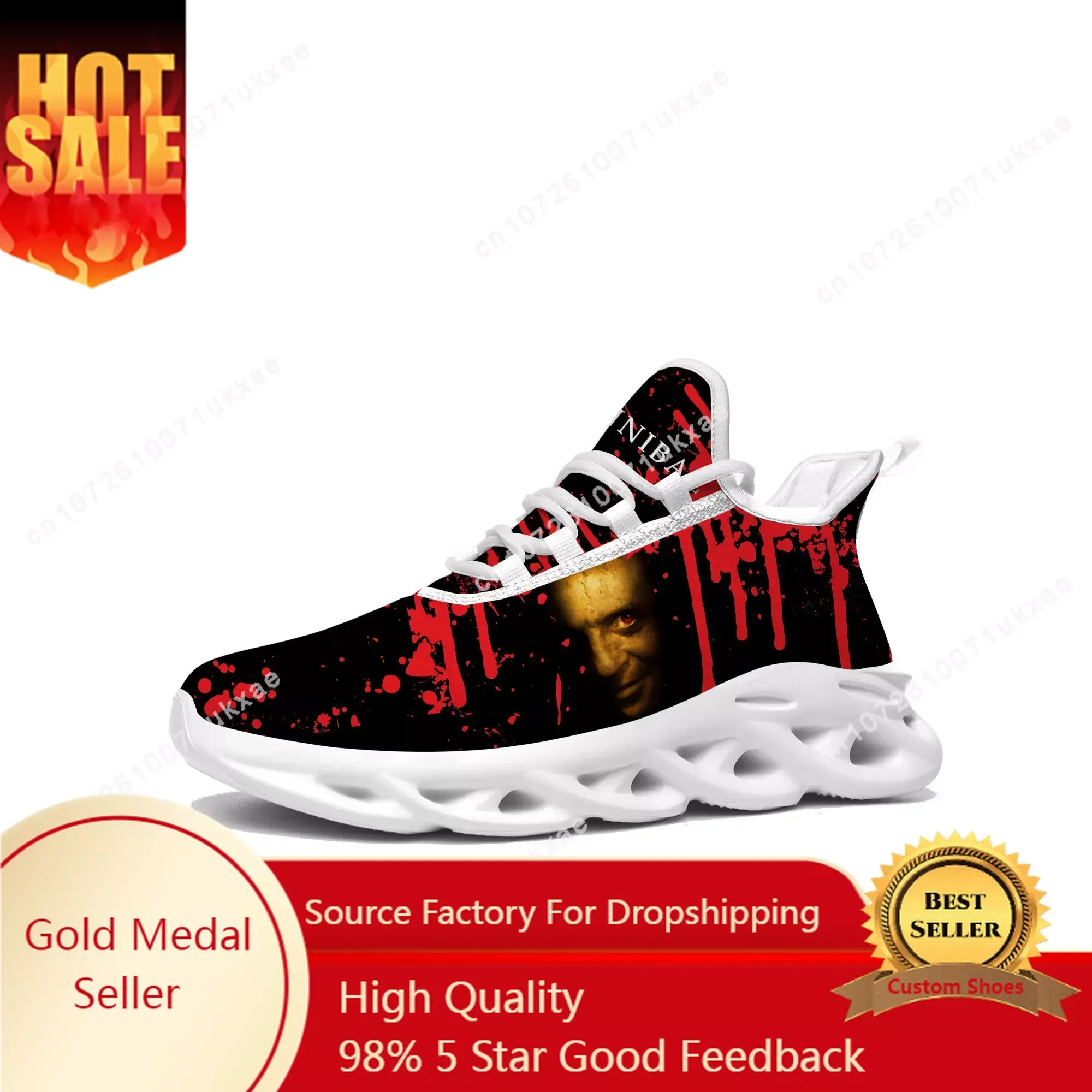 

Hannibal Movie Flats Sneakers Mens Womens Sports Running Shoes Anthony Hopkins Sneaker Lace Up Mesh Footwear custom made Shoe