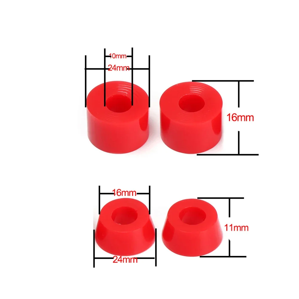 Skateboard peredam kejut truk pengganti roda truk Bushing gandar 11x16mm 4 buah Pivot cup Skateboard Bushing