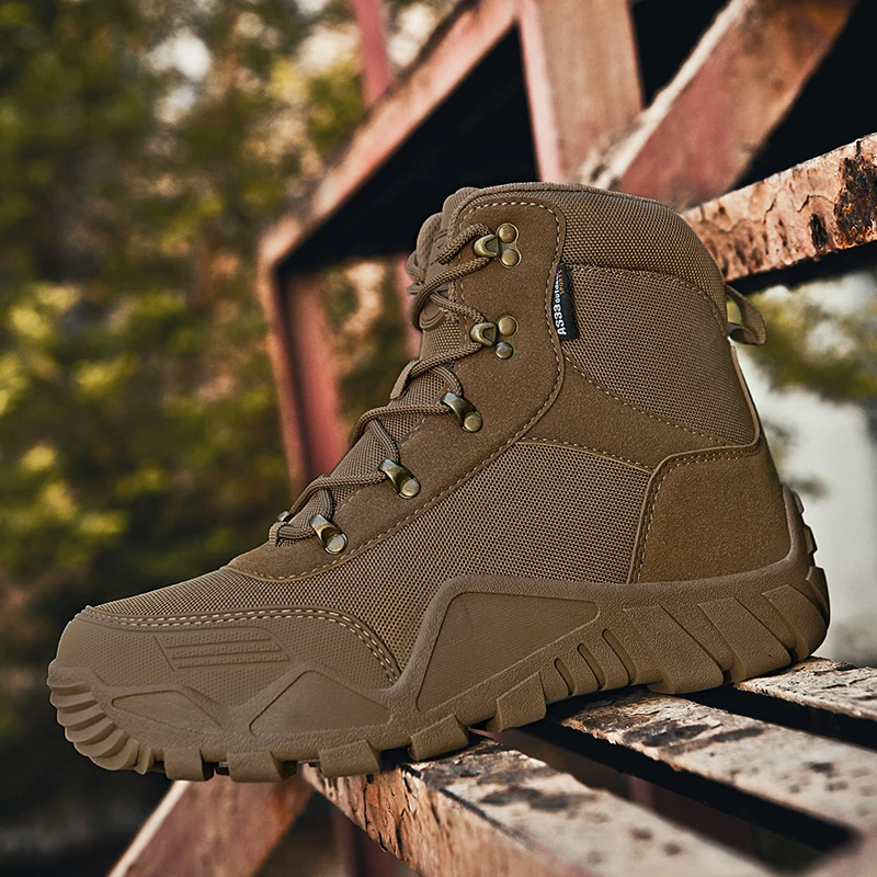 الرجال الأحذية التكتيكية في الهواء الطلق تسلق حذاء للسير مسافات طويلة أحذية جيش عالية الجودة التدريب مقاوم للماء النساء الدانتيل يصل للجنسين تنفس