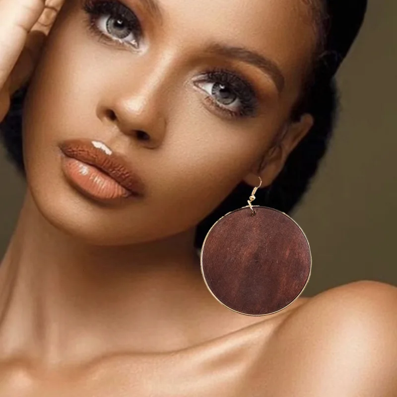 African style log chips exaggerated large popular earrings