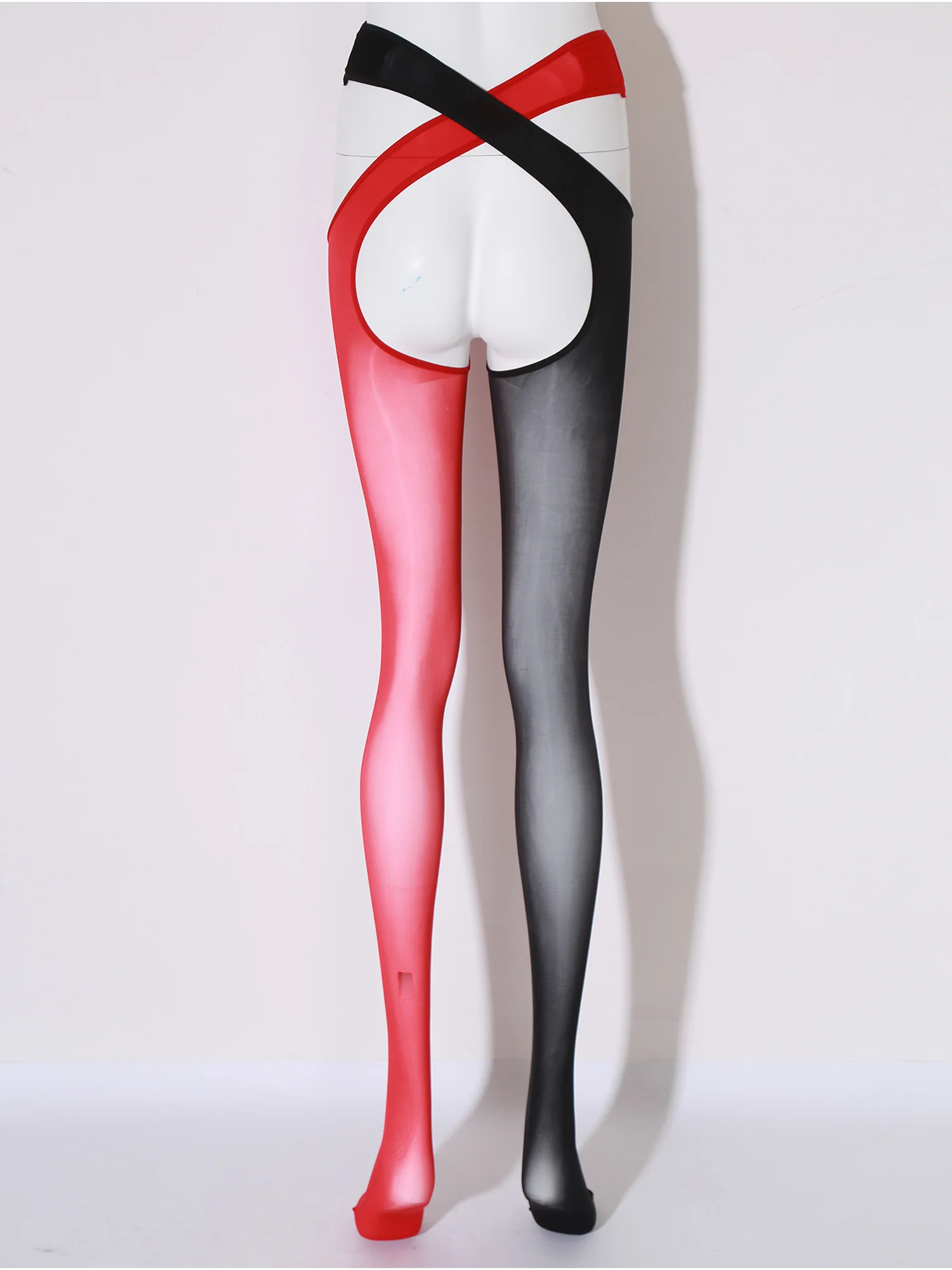 Women Open Crotch Hosiery Sexy Crossing Waist Pantyhose Stockings Underwear Exotic Transparent Club Party Nightclub Wear Tights