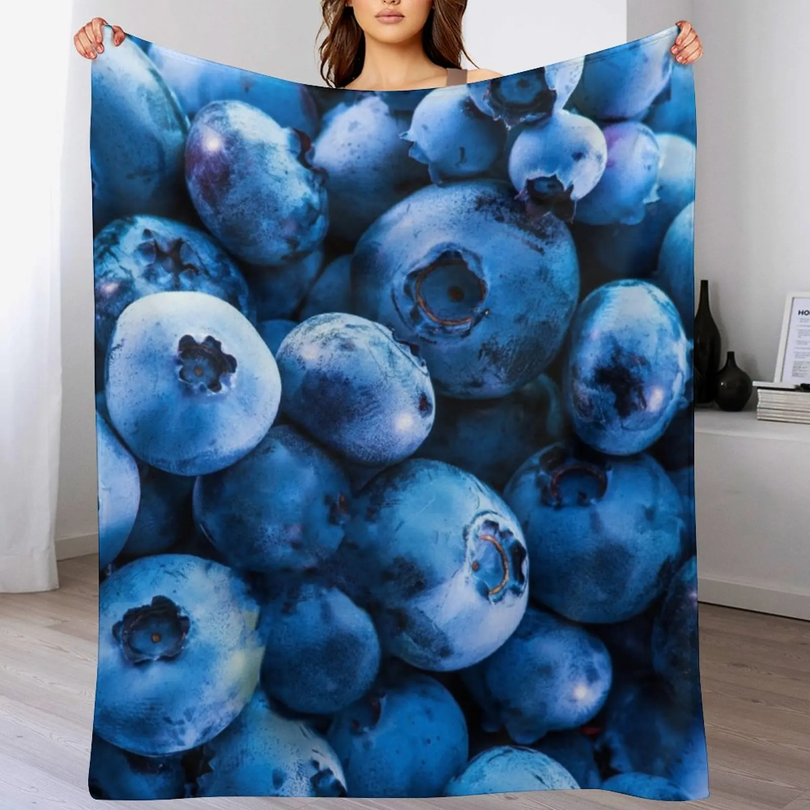 Blueberry Azure Throw Blanket anime Flannel Fabric Luxury Thicken Plaid on the sofa Blankets