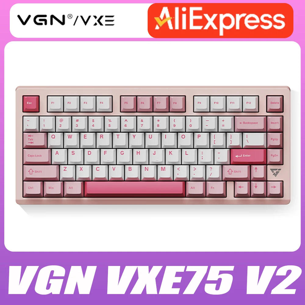 

New VGN VXE75 V2 Mechanical Keyboard Aluminium Alloy Three Mode Gasket Hot Swap Wireless Gaming Keyboard RGB Pc Gamer Accessory