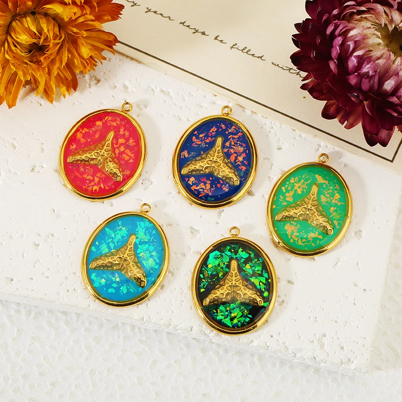 

2pcs Stainless Steel Colorful Enamel Fish Tail Gold Charms for DIY Jewelry Making Necklace Earrings Jewelry Making Materials