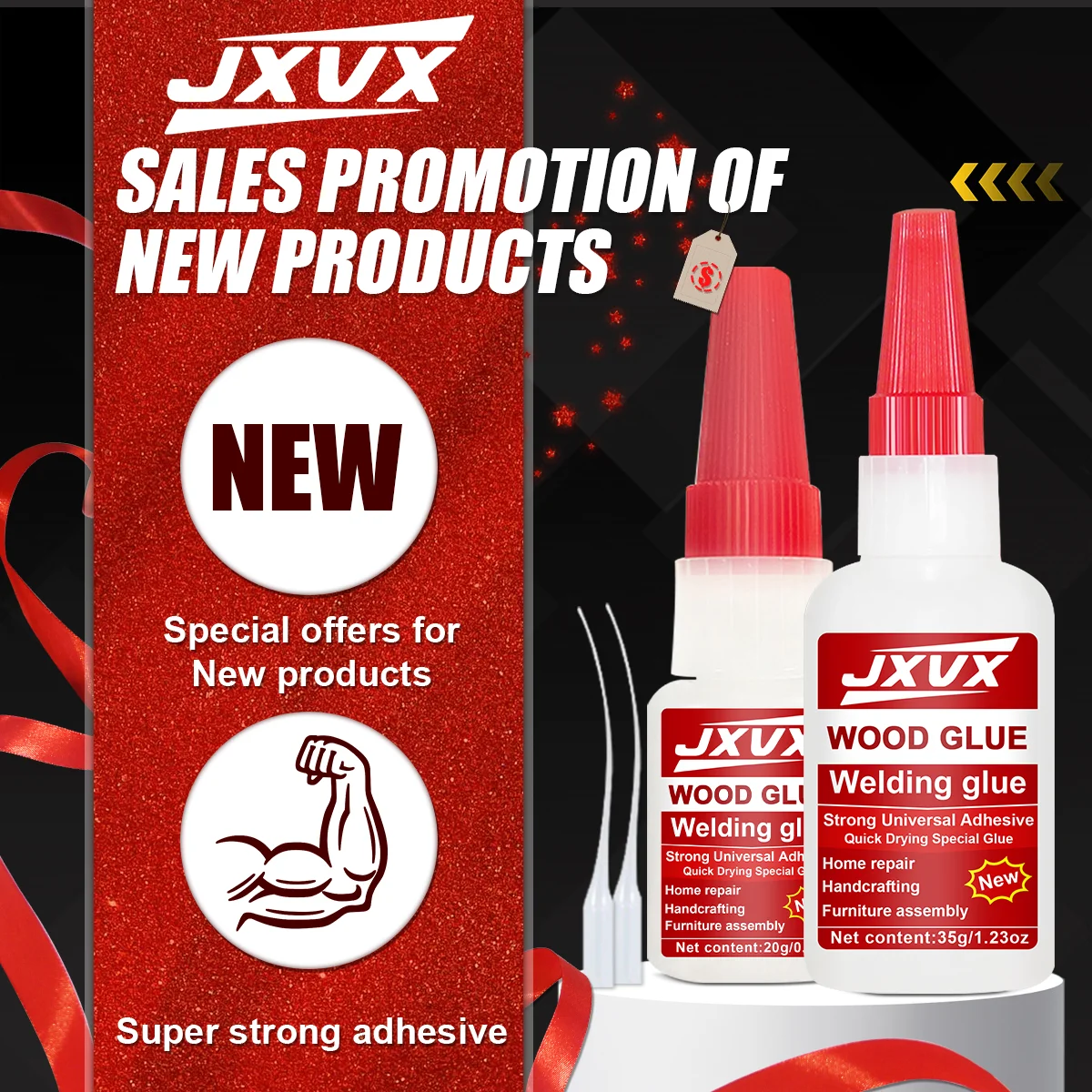 JXVX 50 جرام من الغراء الفائق القوة الأصلي النقي لللحام الزيتي الشفاف العالمي غير الملطخ للبقع لاصق إصلاح فوري قوي للغاية لاصق سريع فائق القوة.