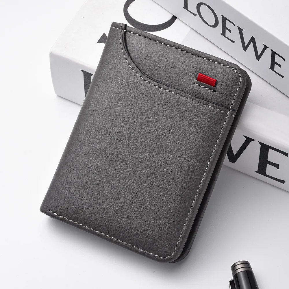 1Pc Neue Ultra-dünne Mini Weiche PU Leder Kreditkarte Brieftasche Halter Kurze Vertikale Hohe Qualität männer brieftasche