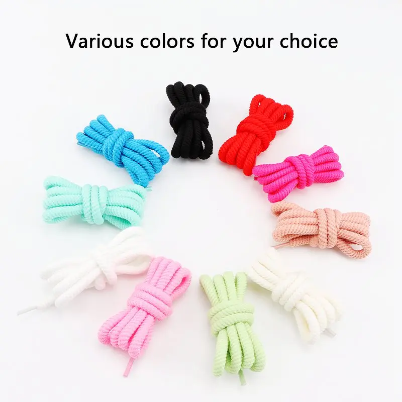 1 Pair 10mm Thick Round Shoelaces for Sneakers Running Sports Shoe Laces 100/120/140/160CM Shoelaces for Shoes Accessories image 4
