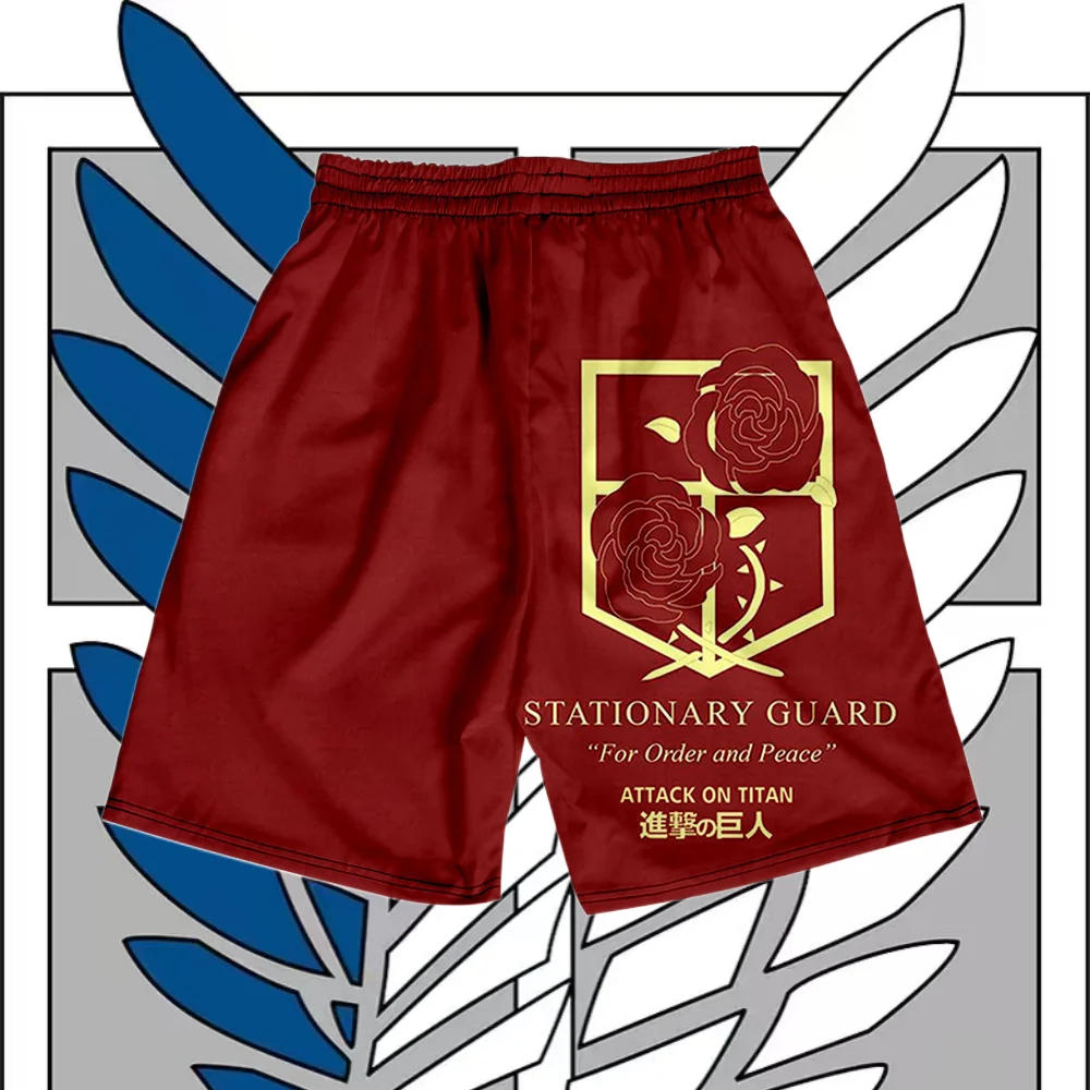 

25/26 Последние популярные шорты Аниме Атака Титанов Периферийные устройства Аниме Фанат Шорты с 3D принтом Летние мужские повседневные модные шорты для взрослых