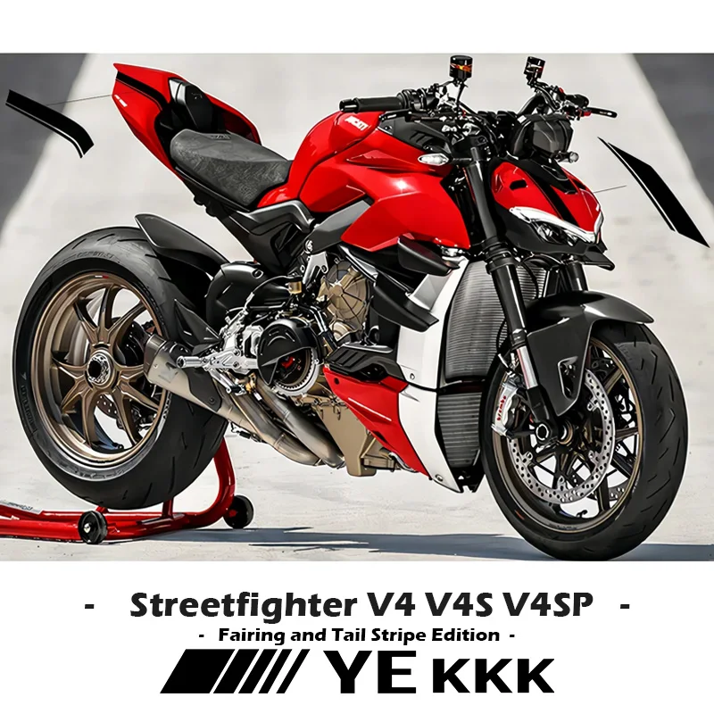 Owiewka i ogon paskiem edycja naklejka naklejka pusta linia dla Ducati Streetfighter V4 / V4S / V4SP naklejka naklejka czarny biały