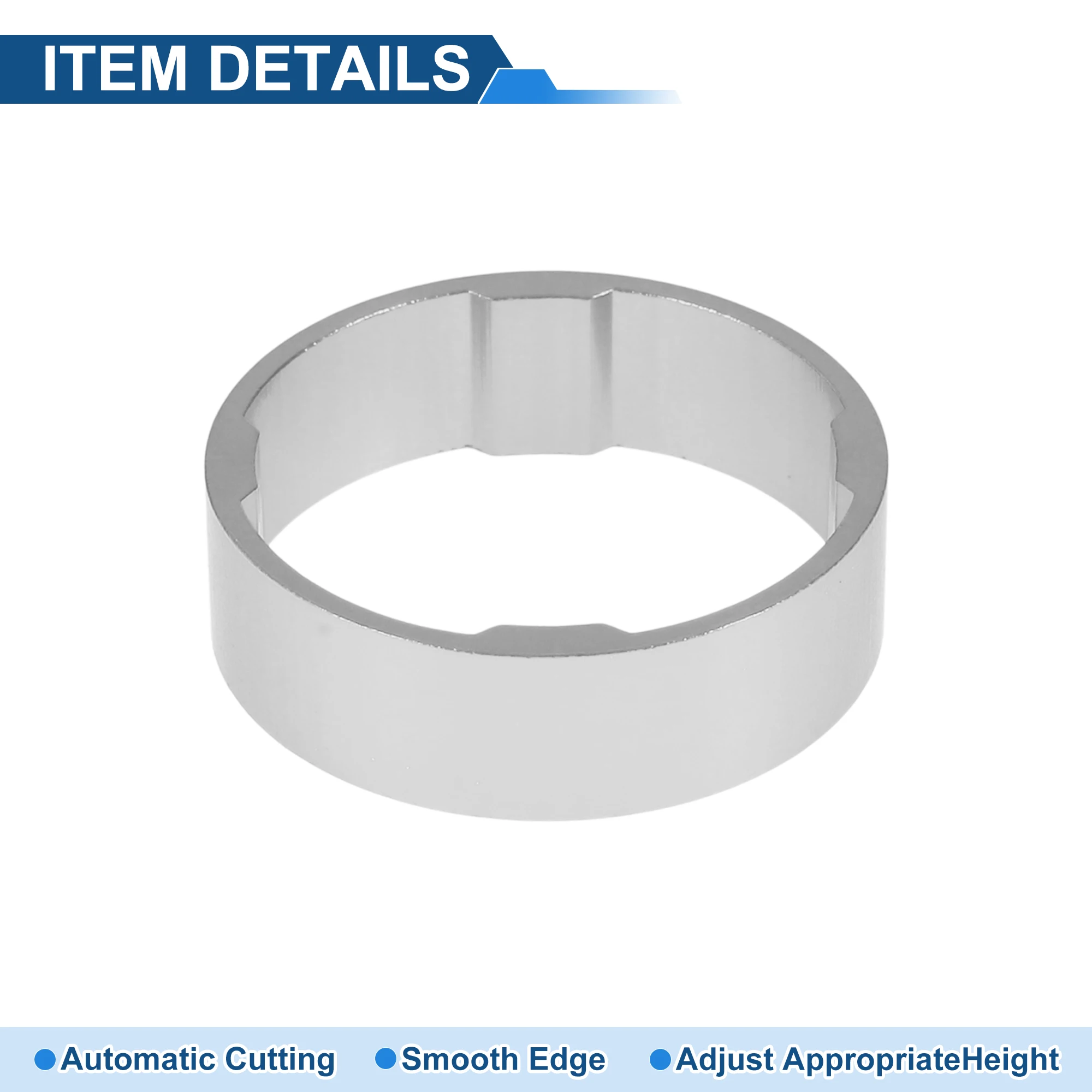 

X Autohaux Bicycle Headset Spacers 10mm Bike Handlebar Stem Spacers 28.6mm 1-1/8" Silver Tone 10 Pcs