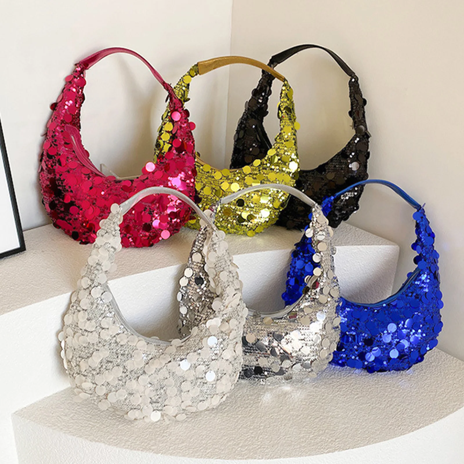 

latest 2024 high quality low price Multicolored Sequins wedding purse evening bag ladies handbag wallet for women