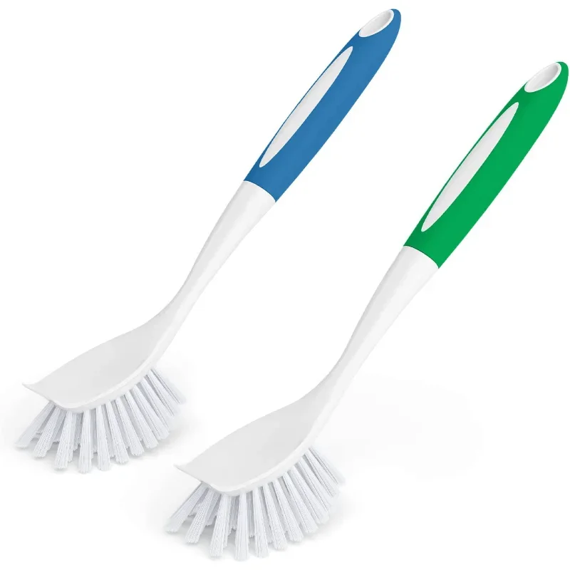 

1pc Dish Brush With Handle Kitchen Scrub Brushes For Cleaning Dish Scrubber With Stiff Bristles For Sink Pots Pans