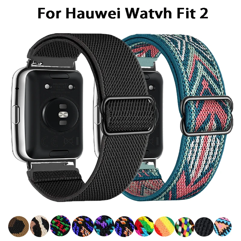 Scrunchie Strap For Huawei Watch Fit 2 Strap Smartwatch Accessories Elastic Nylon Loop Bracelet Correa Huawei Watch fit2 band