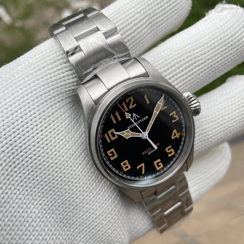 STEELFLIER Offizielle SF740V Neue Quarz-Armbanduhr Super C3 Leuchtende 200M Wasserdichte VH31 Mute-Uhrwerk Mann Mode Business Uhr – Detail 13