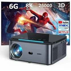 XSuffbsy-Projecteur portable Android 800ANSI, 25000 lumens, 4K, mise au point automatique, budgétaire Keystone, vidéo de bureau, cinéma maison, extérieur