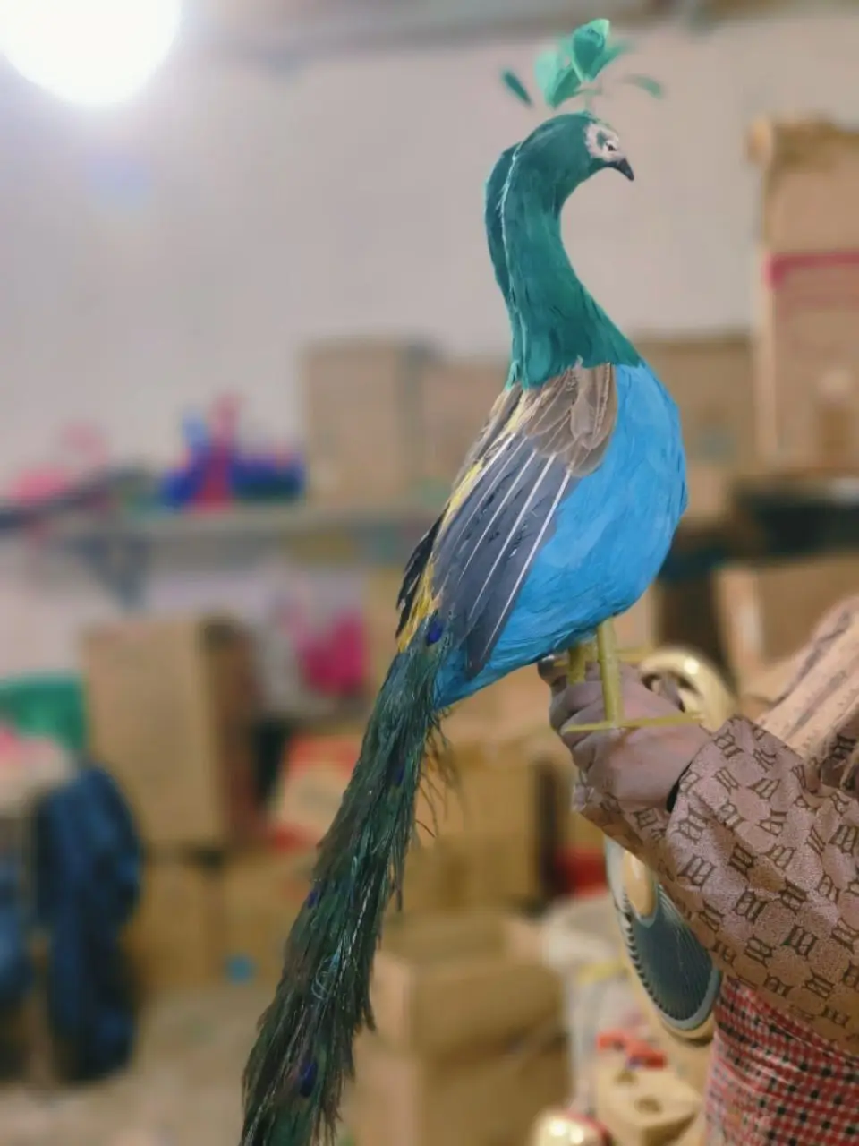 a pair of simulation foam&feather beautiful peacock models gift about 80cm xf2999