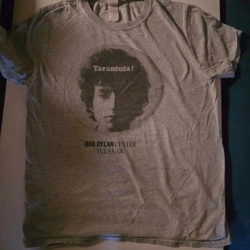 Official Bob Dylan Center Tulsa OK Tarantula Grey Graphic T-Shirt Size Med