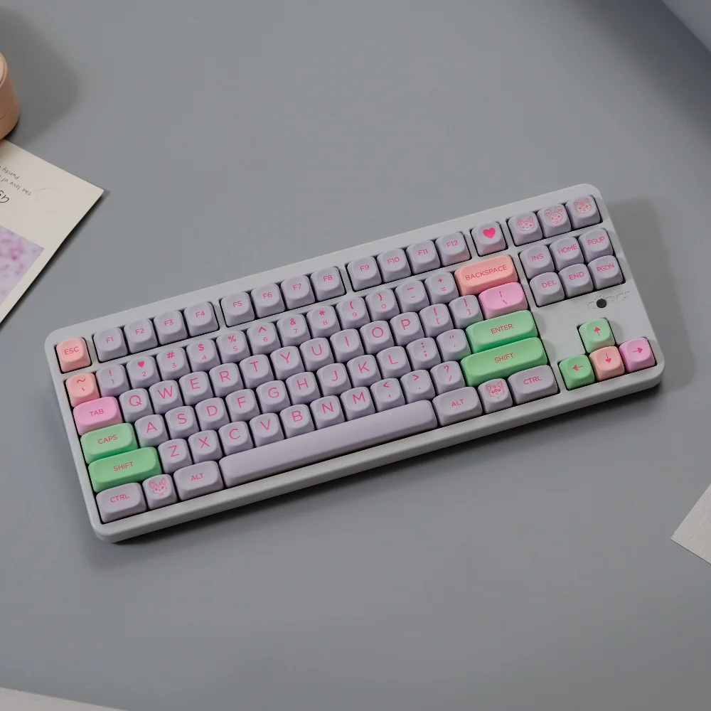 132 touches Bizarre Keycaps XOA MOA profil multicolore rond PBT Keycap colorant sous pour MX clavier mécanique F75 87 61 66 96 98 108