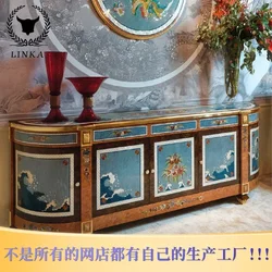 European-style luxury solid wood side  customized display  in Italian court storage cabinets restaurant