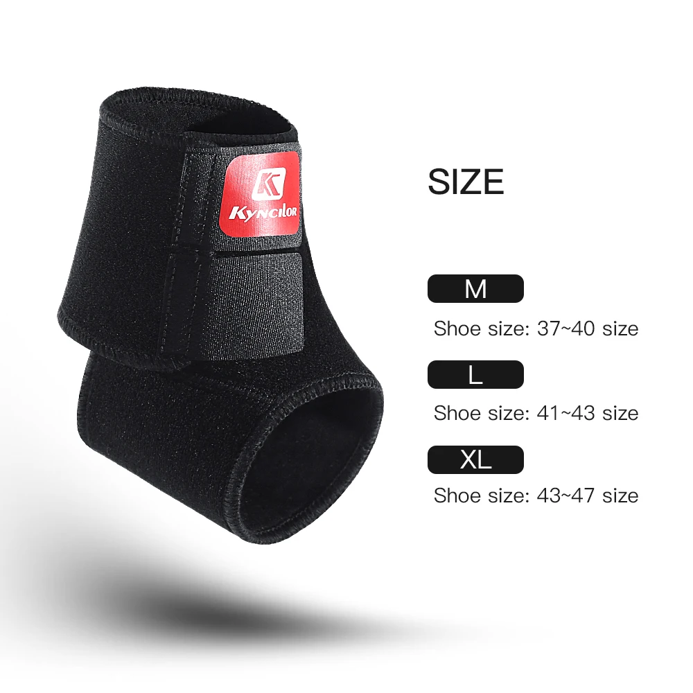 Vilico Ankle Brace Adjustable Ankle Support Pad Protection Elastic Compression Brace Guard Support Ball Games Running Black