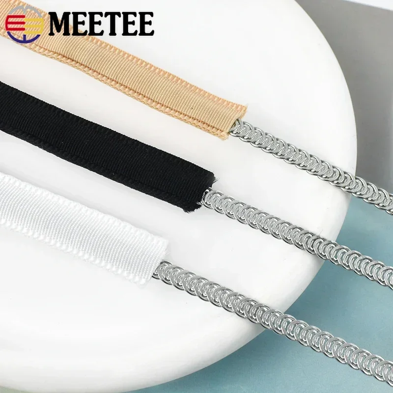 5/10/20M 10mm Tubular Nylon Ribbon Tapes Underwire Webbing Bra Wire Protective Sleeve Decorative Lace Trim Sewing DIY Accessory