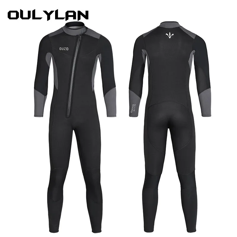 

Oulylan Wetsuit Men Ultra Stretch Neoprene 5/3mm Diving Suit Swimming Thickened Plus Fleece Cold Warm One-piece Diving Suit