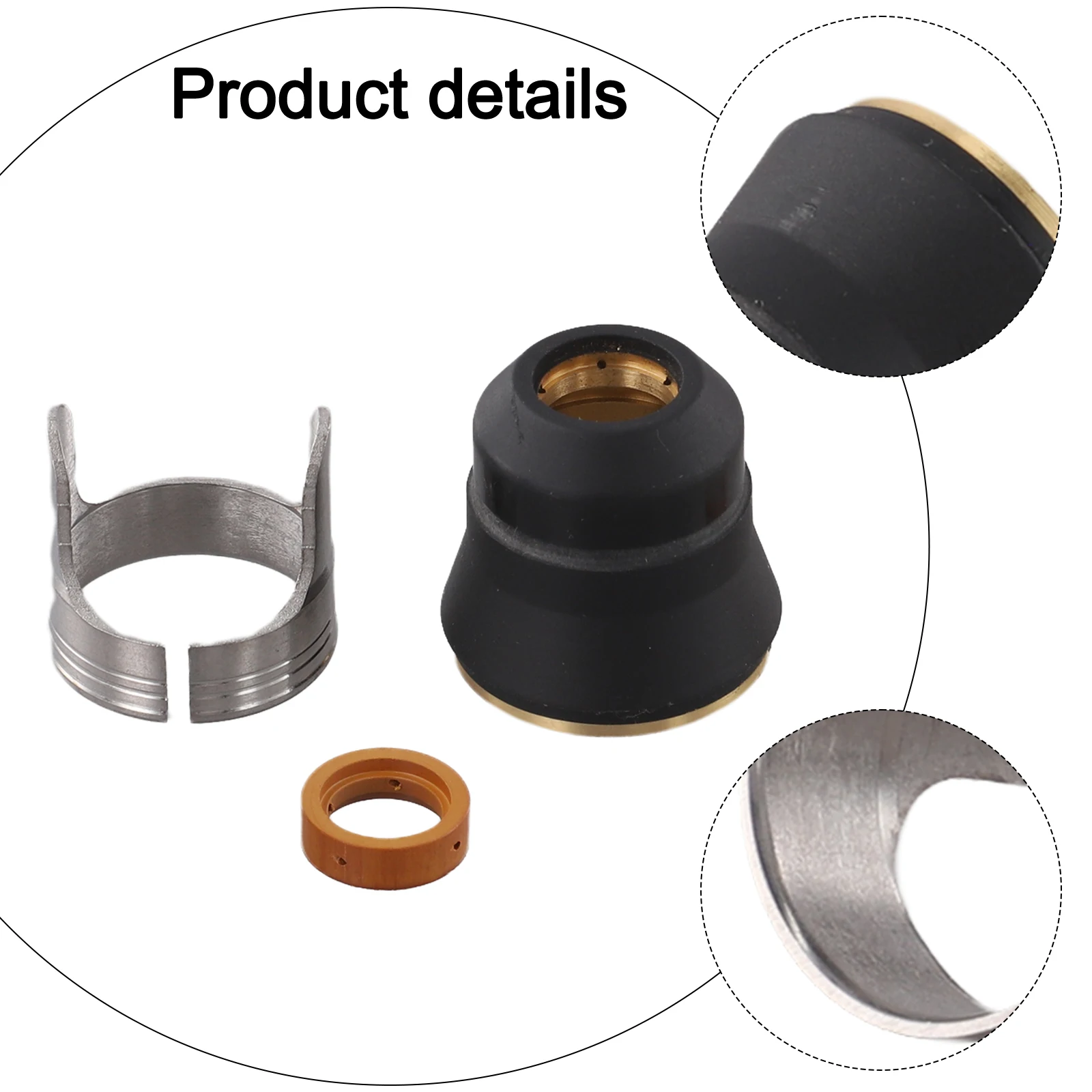 Plasma Cutting Tips IPT-45 Nozzles Set DIY Projects Nozzle Hole Diameter 0.9mm 0.035in Cutting Shield Cap Metal Cutting Tools