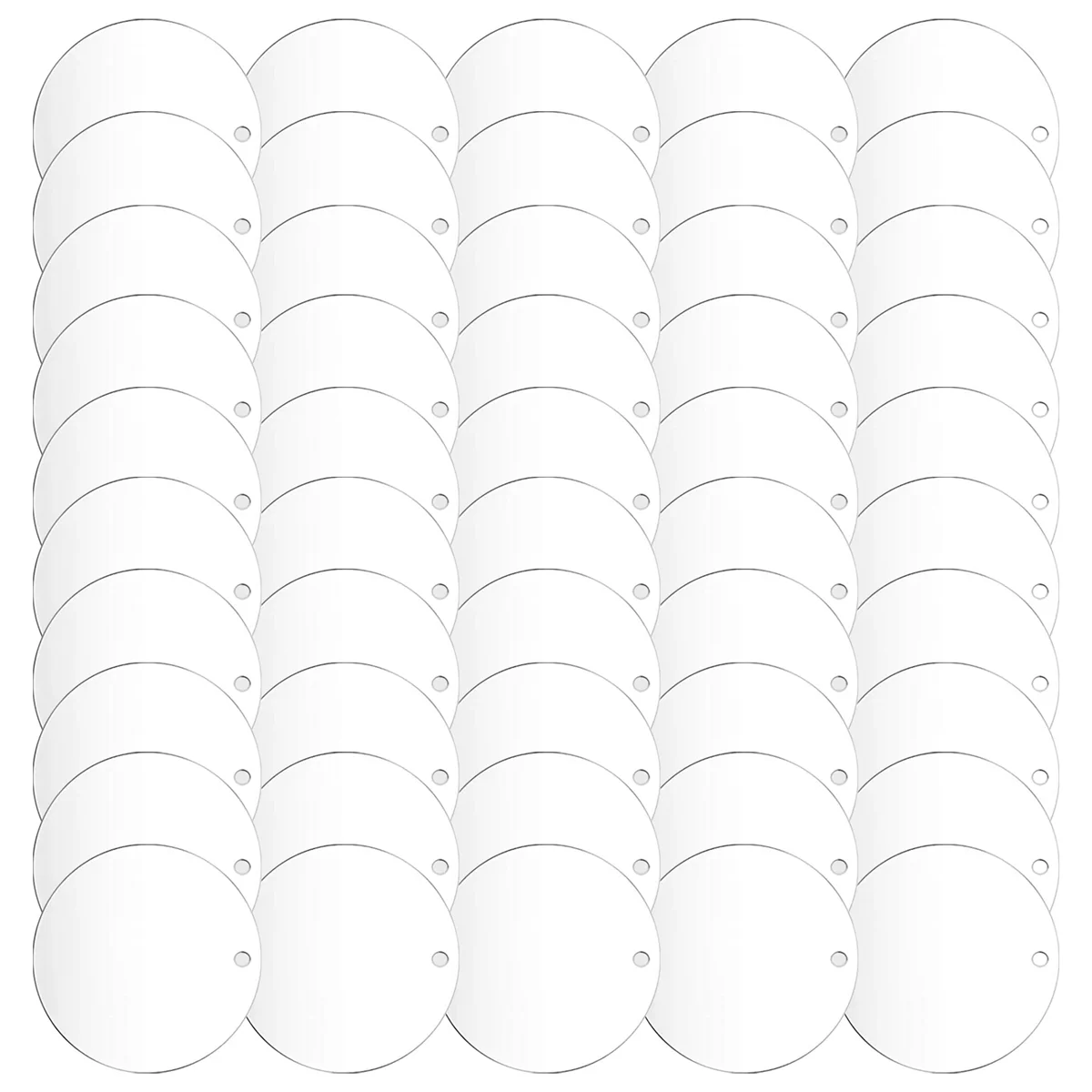 50 Pcs 3 Inch Acrylic Blanks with Hole Transparent Circle Ornament Clear Round Acrylic Christmas Ornament BlanksJAS