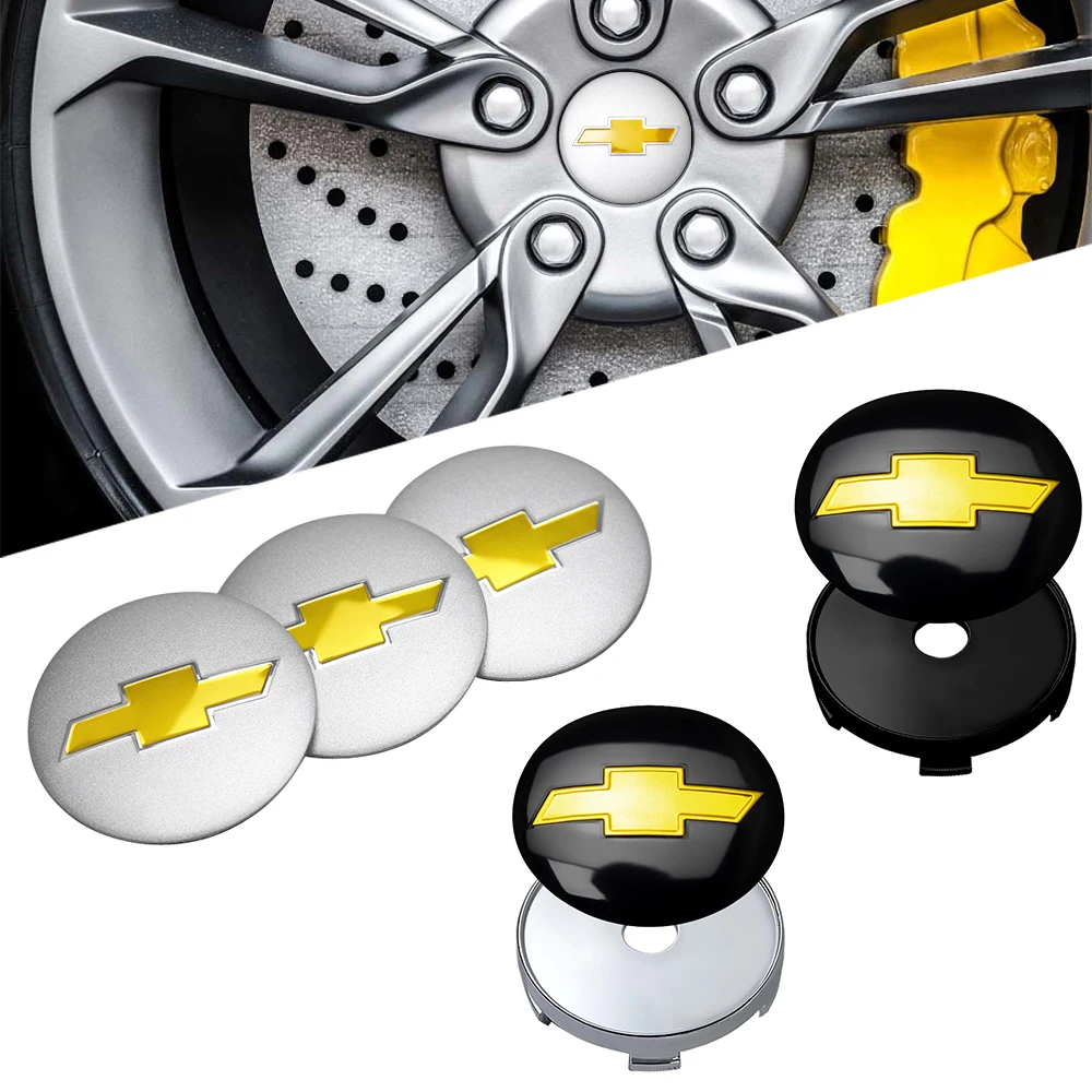 4PCS 56/60mm Car Hubcap Covers Decor Stickers Auto Badge Wheel Center Hub Caps For Chevrolet Captiva Colorado Cruze Spark Malibu