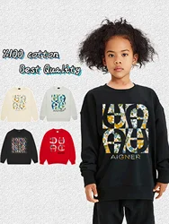 Floral Kids Sweatshirt Winter 2024 New Girls Clothes Cute Rose Letters Print Pullover Tops Casual Trend Fall Child Girl Sweater