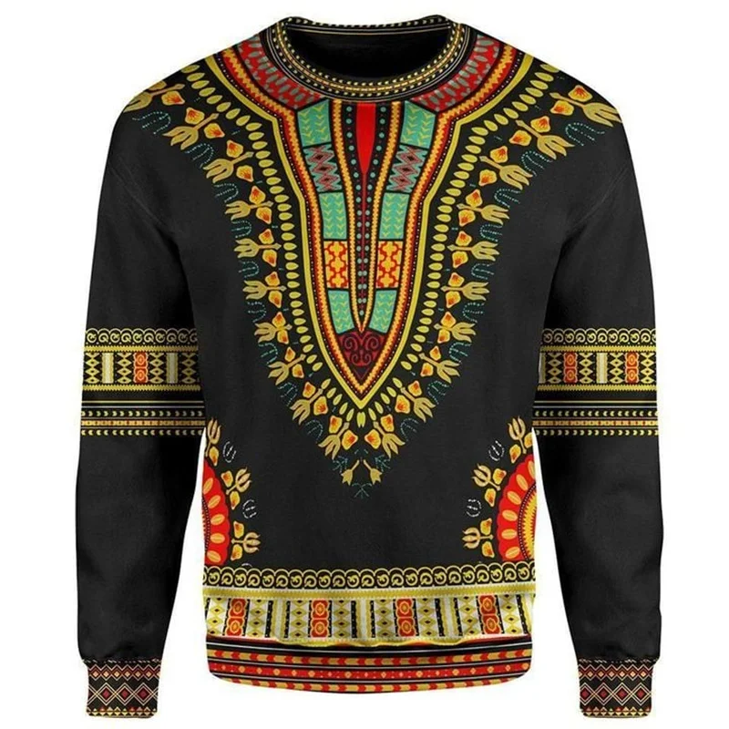 Fashion African Dashiki Graphic Sweatshirts Casual Africa Tribe Pullover For Men Women Clothes Polyester Crewneck Autumn Sweater