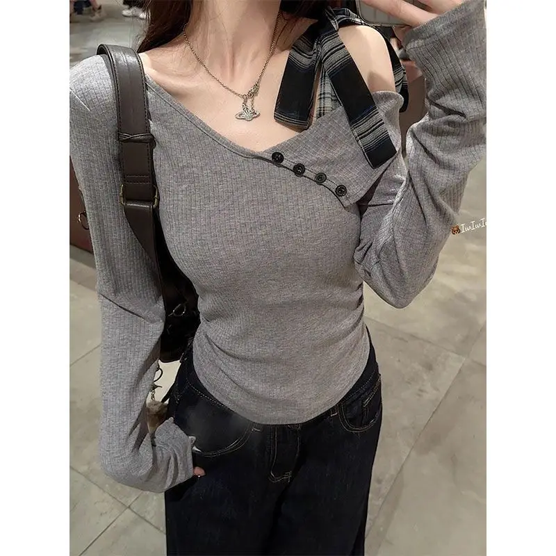 

Sweaters Jumpers Pullovers Woman Cashmere Knit Women Mock Two-Pieces Daily BF Y2K Stylish Modern Commute Autumn Trendy Classic