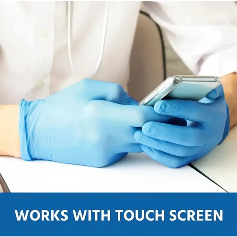 20PCS Blue Nitrile Gloves for Kitchen Cleaning Car Repair Tattoo Gloves Dishwashing Gloves Waterproof Powder-Free