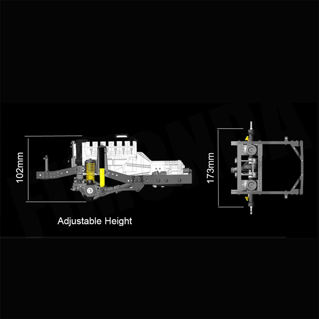 Metal Chassis Kit Adjustable Wheelbase Off-Road Truck Model for 1/10 RC Crawler Chassis RCRUN RUN80 LC80