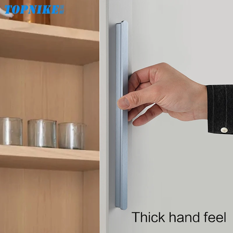 400mm long wardrobe door handles kitchen cabinet and bathroom cabinet long strip easy-install aluminum alloy pulls