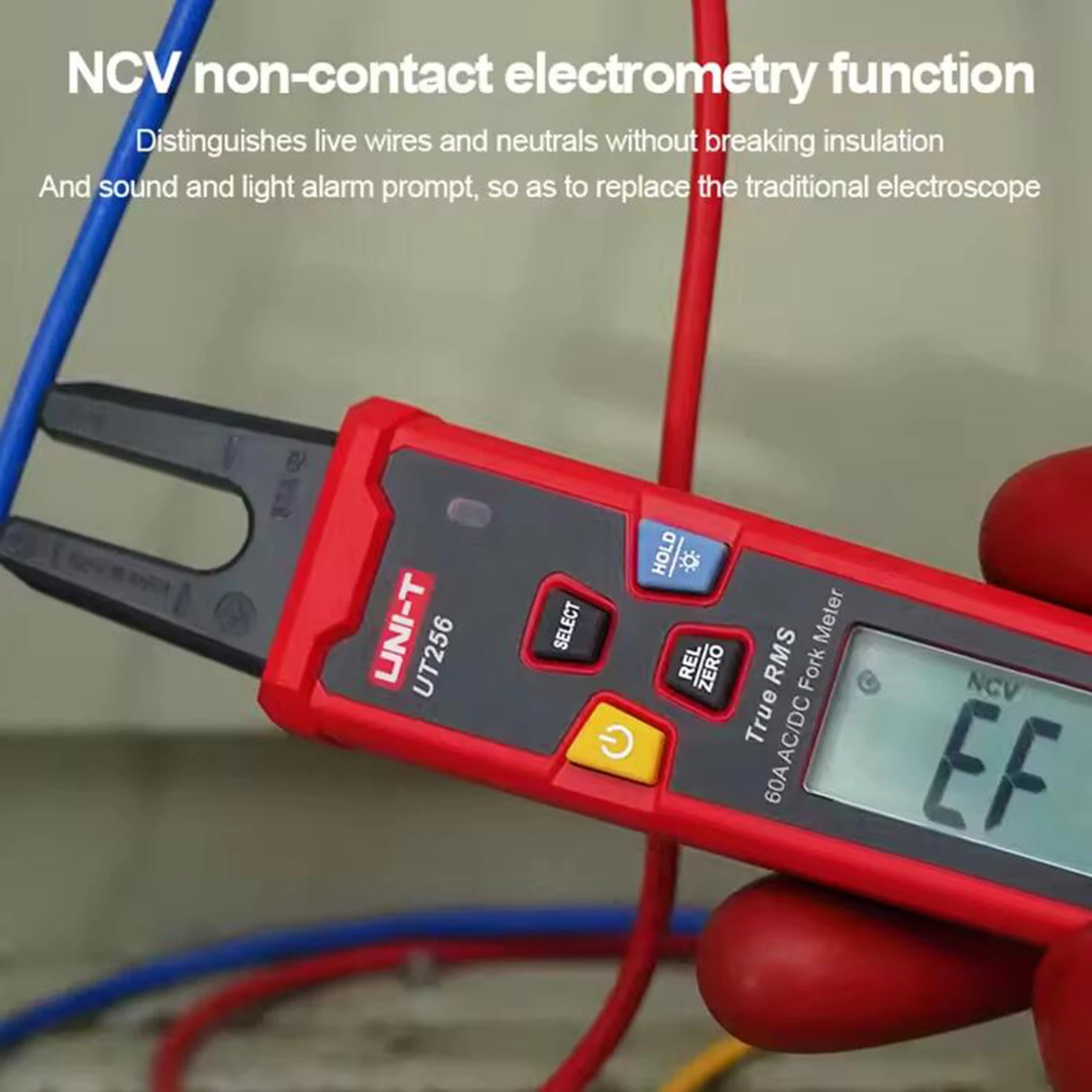 UNI-T UT256 Kỹ Thuật Số RMS True Ngã Ba Tự Động Vạn Năng 60A AC DC Kẹp Hiện Tại Meter NCV Tester