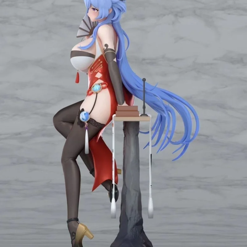 Genshin-figura de Anime de 25cm, postura sentada de impacto, Ganyu Plenilune Gazes, adornos bonitos de Pvc, modelo de juguetes, decoración, regalos de cumpleaños