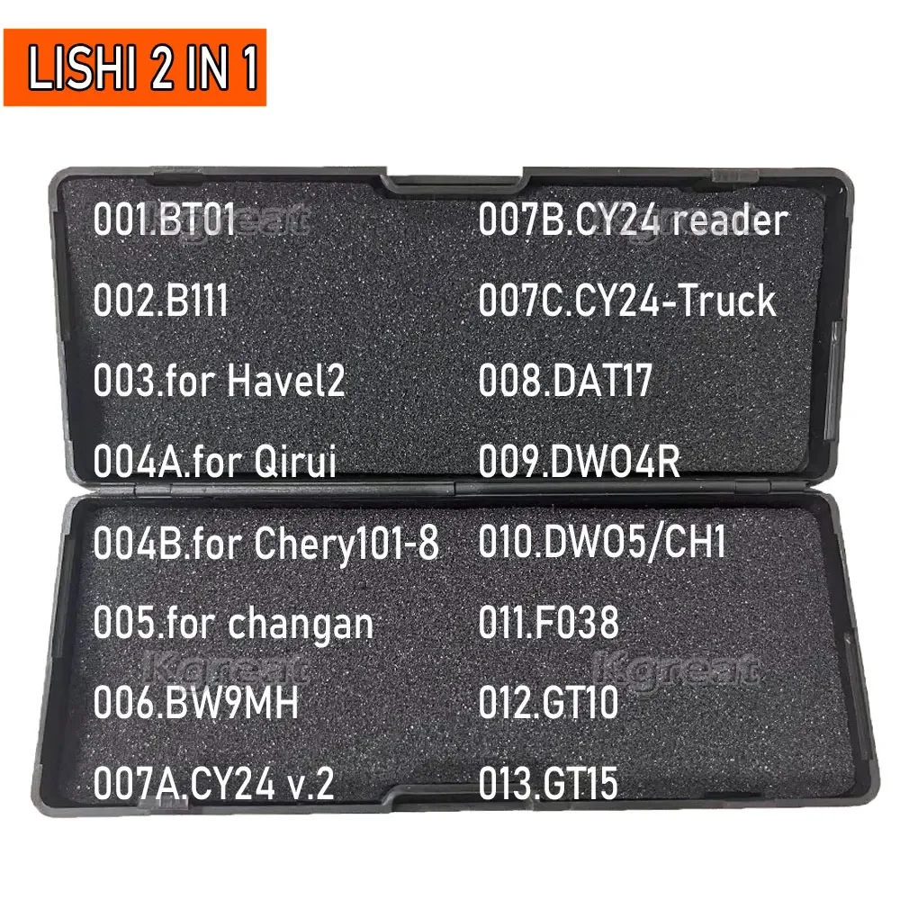 001-017 Lishi 2 in 1 BT01 B111 for Haval Qirui Chery101-8 Changan Geely BW9MH CY24 DAT17 DWO4R CH1 FO38 GT10 GT15 GM37 GM39 GM47