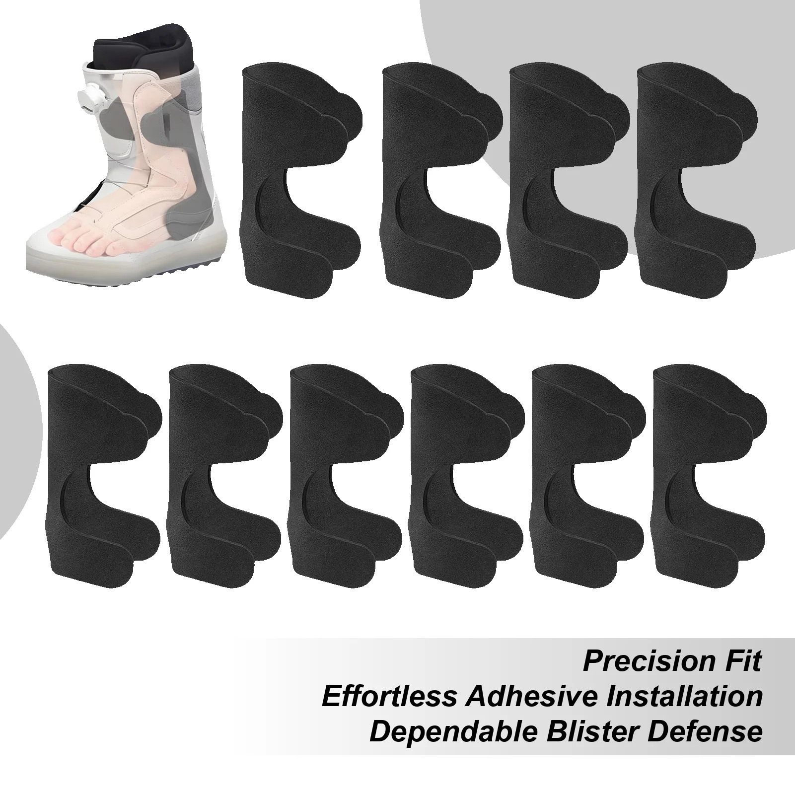 

10pcs Ski Boot Shin Pads, Cuttable EVA Heel Protector Inserts for Women Adults Students Athletes Beginner Skiing Supplies